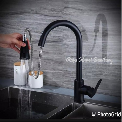 Kran Sink Mixer Tarik Stainless SUS 304 Hitam/Black/Black Gold/Kran Cuci Piring