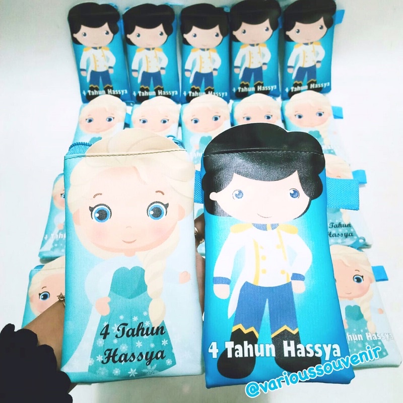 Pouch Custom 3D Ultah Ulang Tahun Anak Lucu Frozen Prince Pangeran Lucu Murah Uang Tidak Dilipat