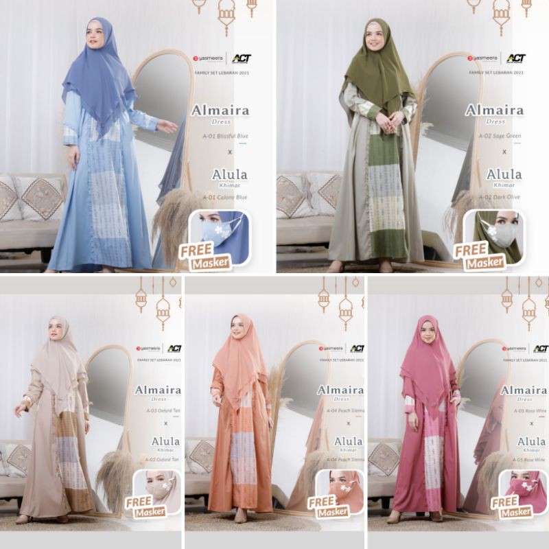 Gamis Almaira Dress Moms - Sarimbit Yasmeera 2021