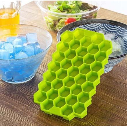 ES001 CETAKAN ES BATU SILIKON MPASI BENTUK HONEYCOMB FLEXIBLE ICE CUBE SILICONE TRAY HEXAGON