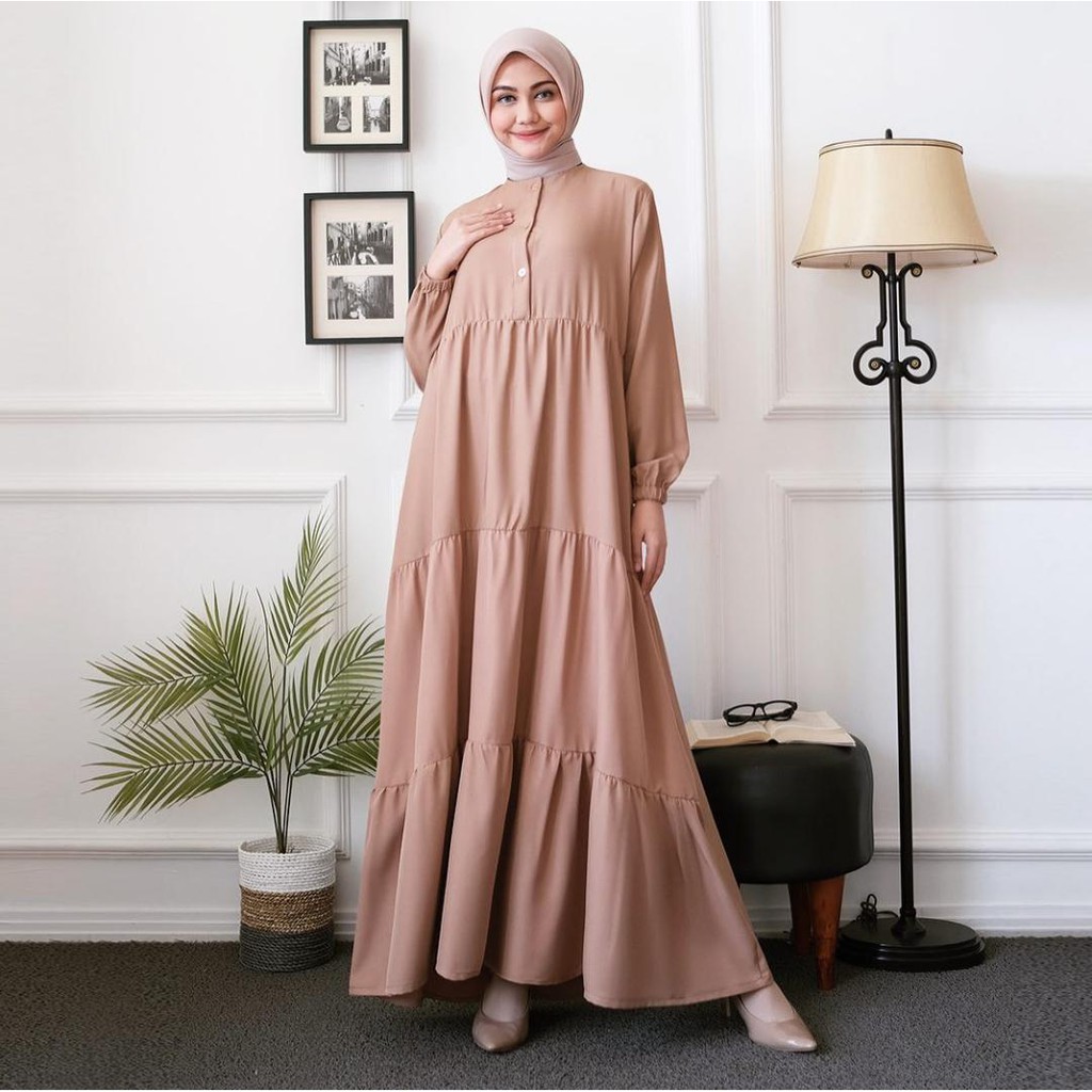 Gamis Terbaru ! Sonya Dress atau Gamis Rempel Susun Bahan Shakila