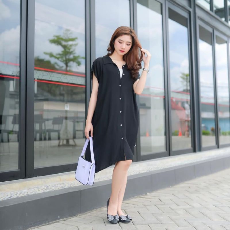 Daster Kemeja | Daster Full Kancing | Daster Outer | Daster Polos | Dress Polos Full Kancing