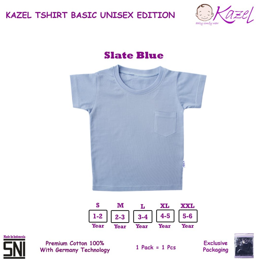 Kazel Tshirt Basic Pocket Atasan Anak Laki laki Unisex Edition CBKS SO