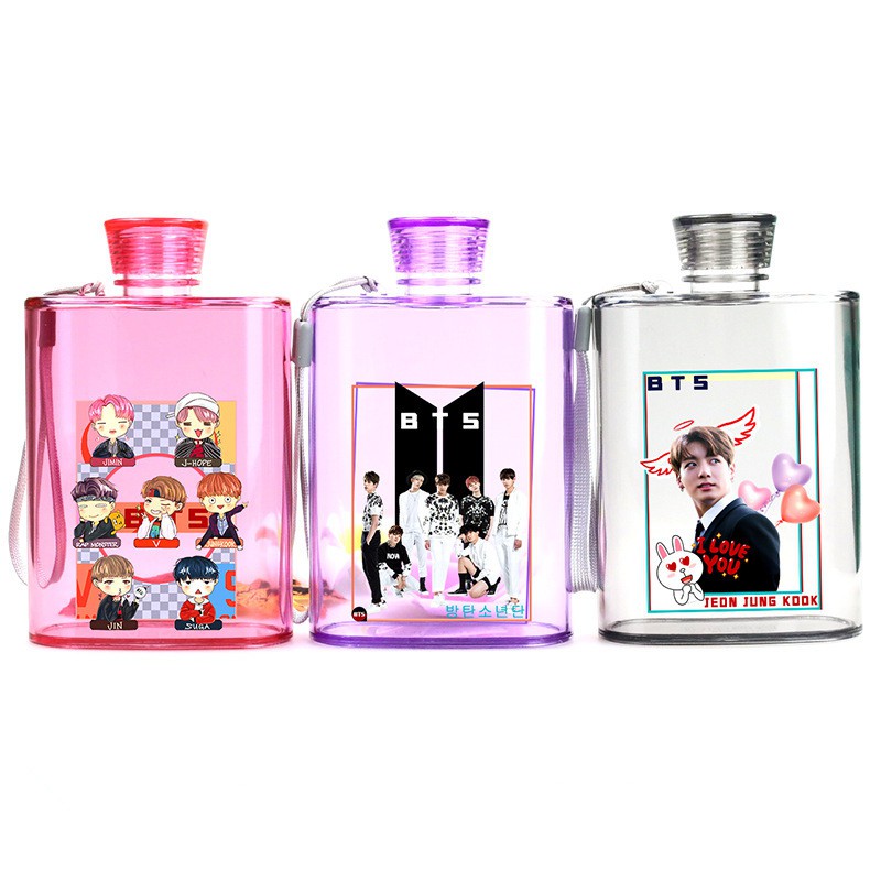 [Bayar Di Tempat]Botol Minum Model Kpop BTS Frosted untuk Travelling