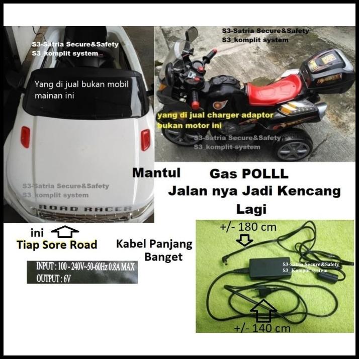 Charger Adaptor 6 Volt Aki Mobil Mainan 6V 1000Ma