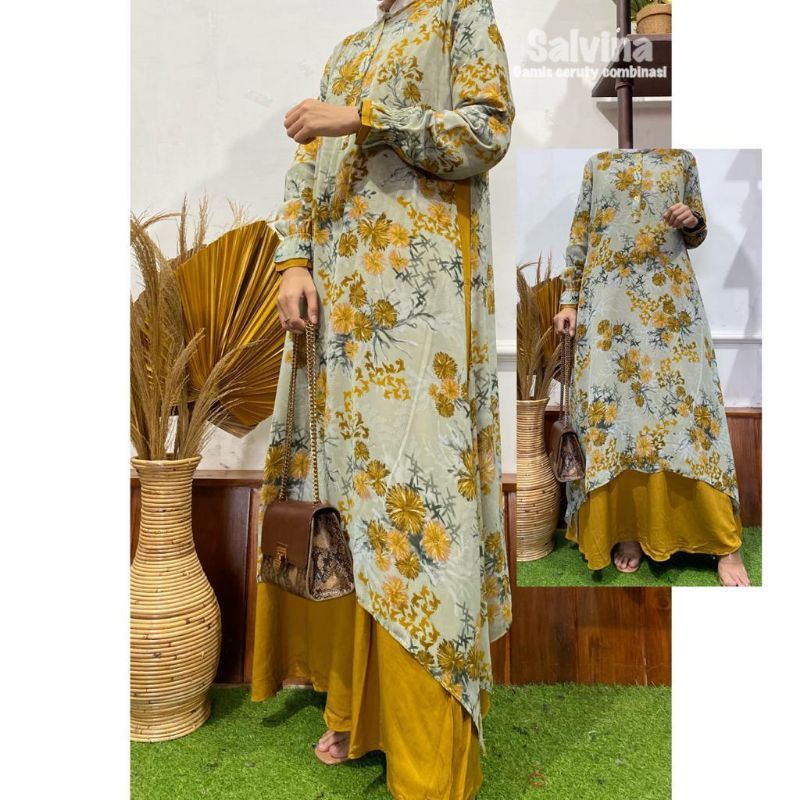 GAMIS DRESS WANITA MOTIF TERBARU SALVINA DAN BRAND LAIN