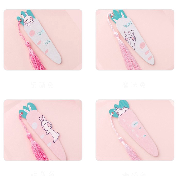 INS Student Office Stationery Bookmark Cute Cartoon Carrot Rabbit Tassel Bookmark