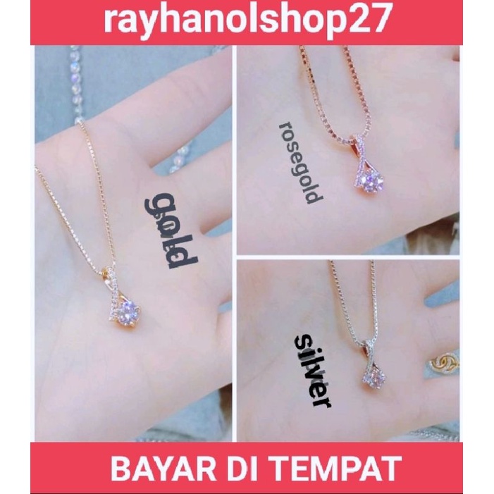 KALUNG LIONTIN TITANIUM ANTI KARAT LAPIS EMAS 22K-24K ANTI ALERGI TERSEDIA PILIHAN WARNA DAN UKURAN