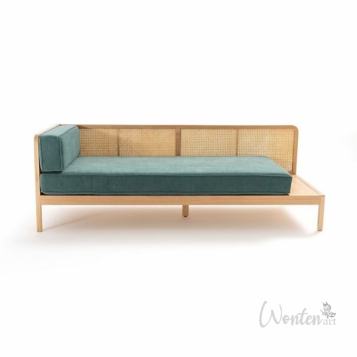 Sofa Bed Rotan Kayu Jati - Wonten Art Minimalis Rotan Sofa