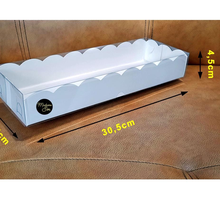 

Terlaris BOX MIKA PUTIH - DUS KUE - KOTAK - KARDUS 30 x 10 x 4,5 CM ISI 10 PCS