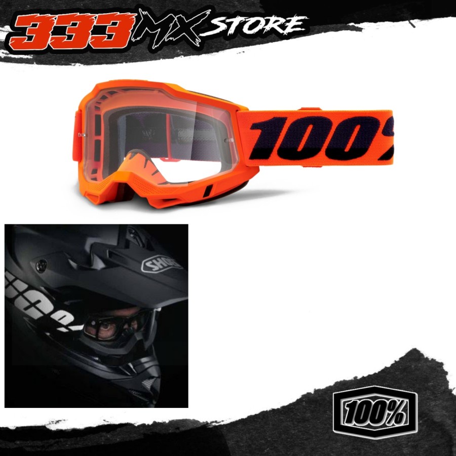 GOGGLE 100% ACCURI OTG 2 GOGGLE MTB CROSS 100% ACCURI OTG 2 ORANGE ORI