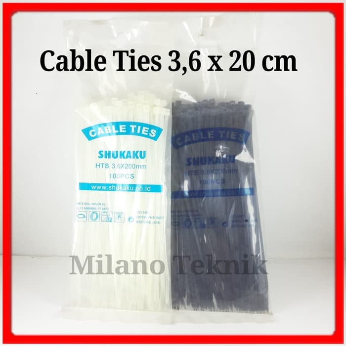 Cable ties 3.6 x20cm(20mm)tali ties/ kable tis pengikat kabel