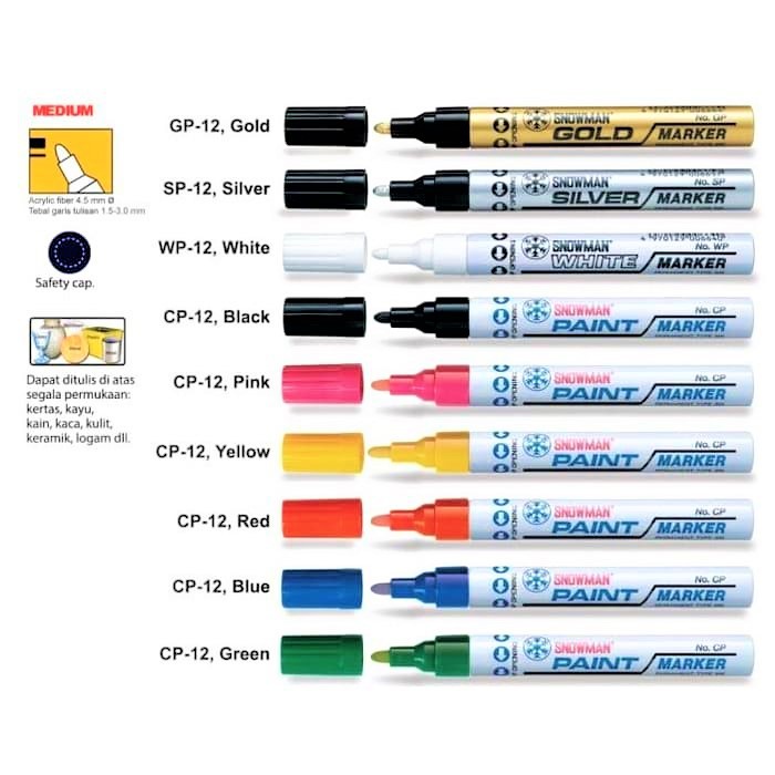 

SPIDOL EMAS PERAK PAINT MARKER SNOWMAN GOLD SILVER WARNA PERMANEN