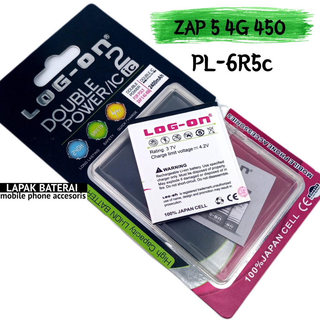 LOG - ON Baterai Polytron ZAP 5 PL-6R5C - batre polytron 4G 450 PL6R5C battery ORIGINAL