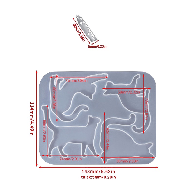 Siy Cetakan Epoxy Resin Bentuk Kartun Kucing 3D Bahan Silikon Untuk DIY Aksesoris Gantungan Kunci