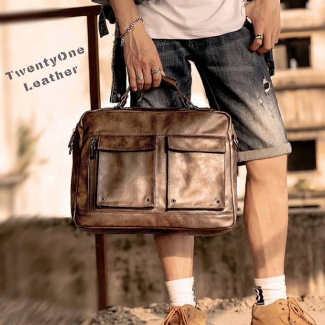 Tas Pria Tas Kerja Tas Laptop / Tas Selempang Kulit Pria (BOSSMAN)