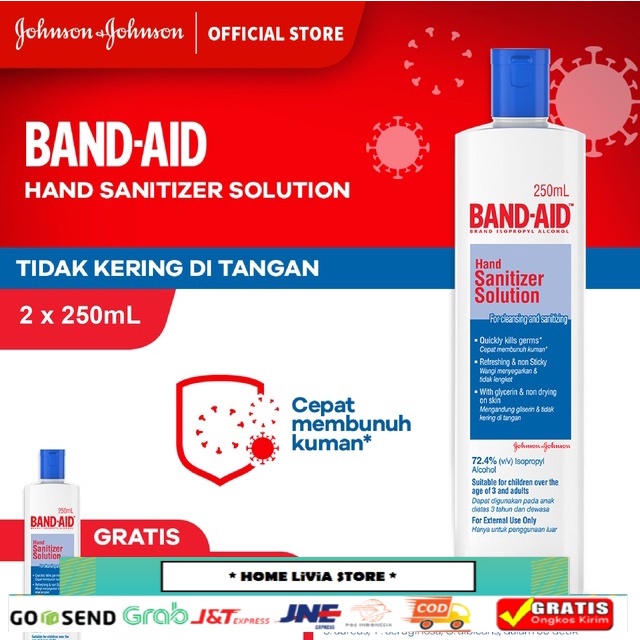 [Buy 1 Get 1] Band-Aid Hand Sanitizer Solution 250 mL