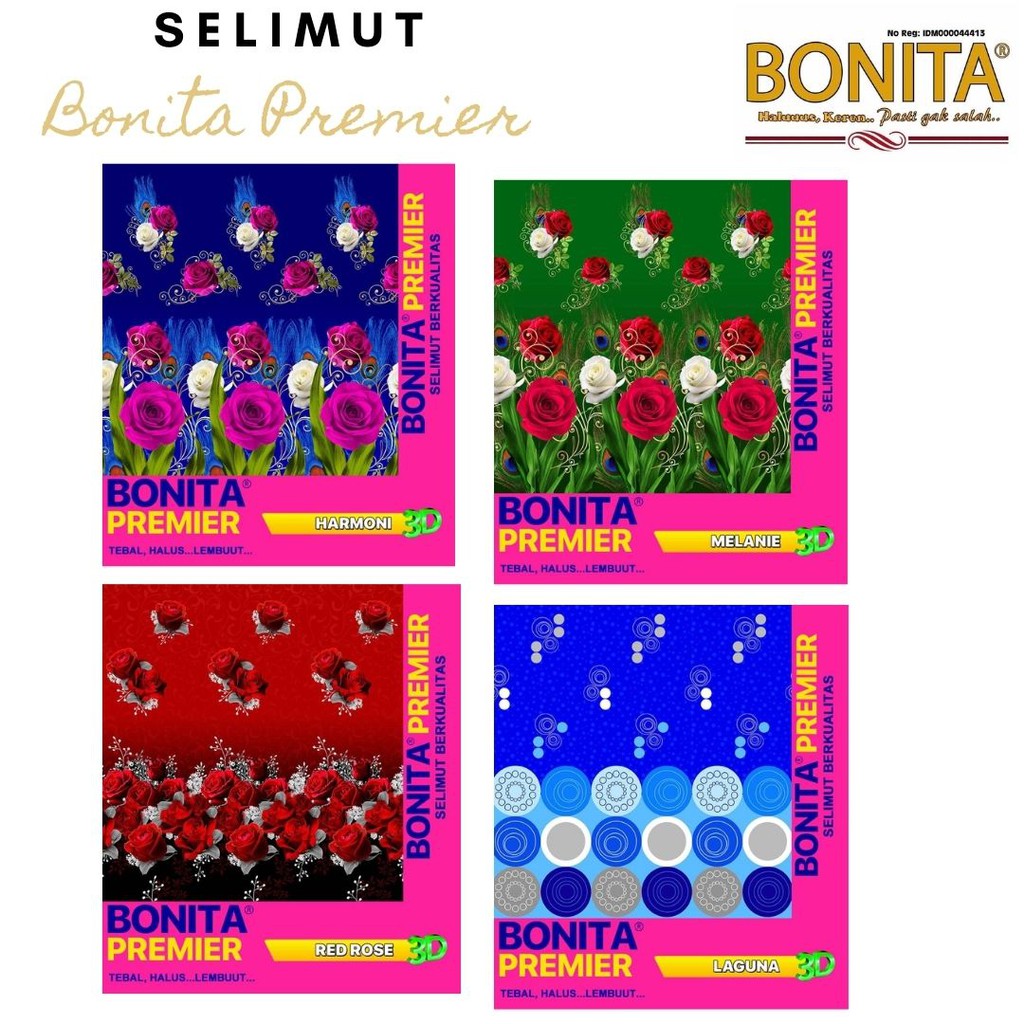 RC Bonita Selimut Paulina Dewasa Motif Bunga dan Minimalis New Desain Ukuran 160x200