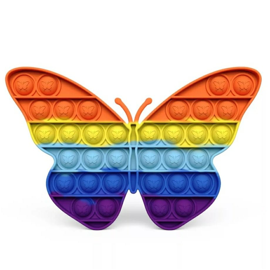 Pop It Fidget Toy Rainbow Mainan Anak Pop it Fidget Toy-Kupu Kupu Rainbow