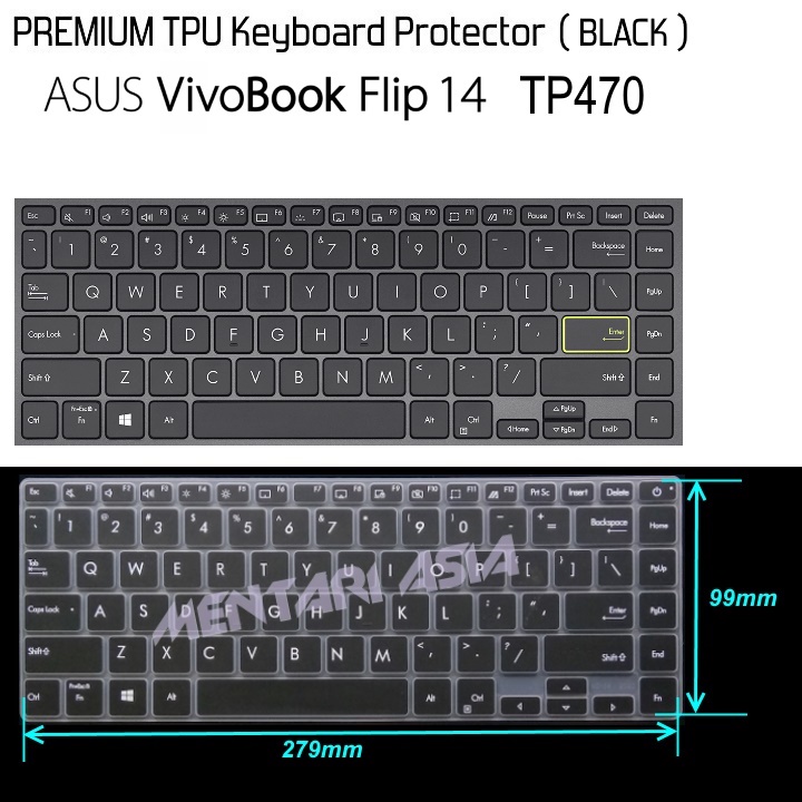 Keyboard Protector ASUS VivoBook Flip 14 TP470 - PREMIUM TPU BLACK