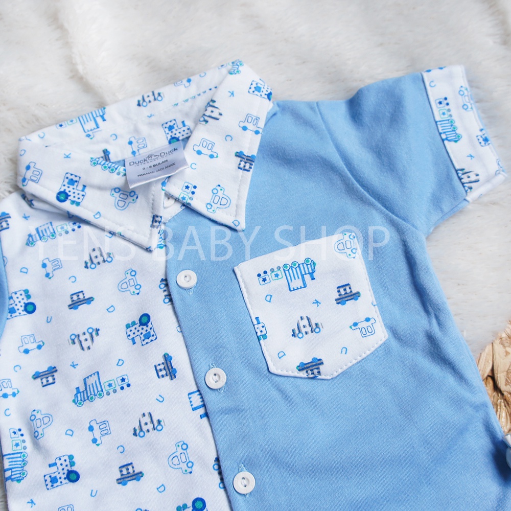 DUCK DUCK Setelan Baju Bayi Tangan Pendek - Motif Car