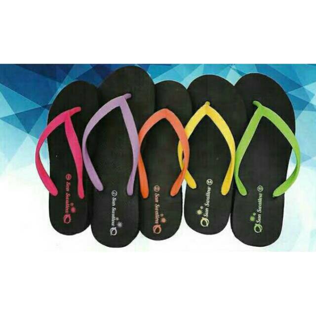 TERBARU SANDAL  JEPIT  SUN SWALLOW  HITAM  WARNA  Shopee 