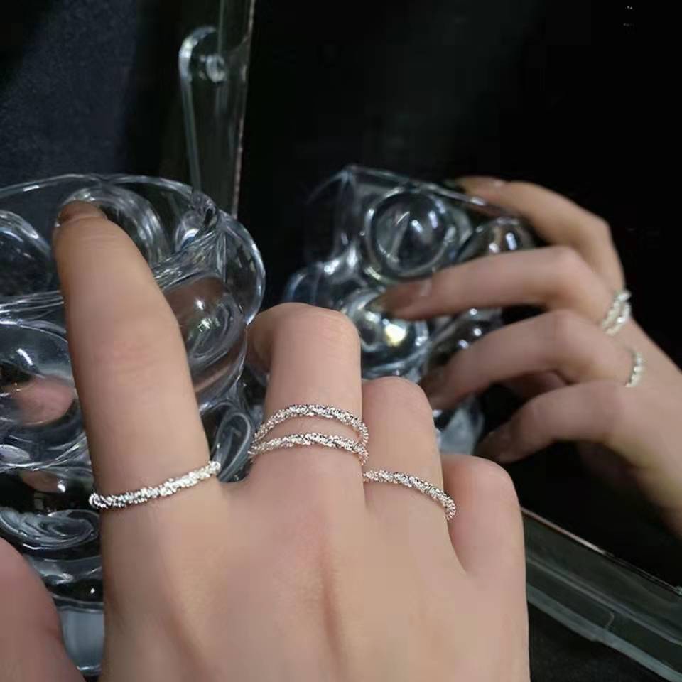 Cincin Wanita Bahan Sterling Silver 925 Gaya Korea Untuk Pernikahan