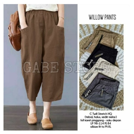 Willow pants twill Murah Rekomendasi Artis Influencer Youtuber Tiktok Berkualitas