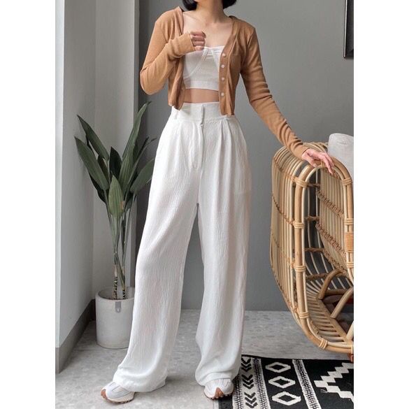 Rae Crinkle Pants Premium Loose Pants Culotte Highwaist Celana Kulot Wanita Trouser Pants