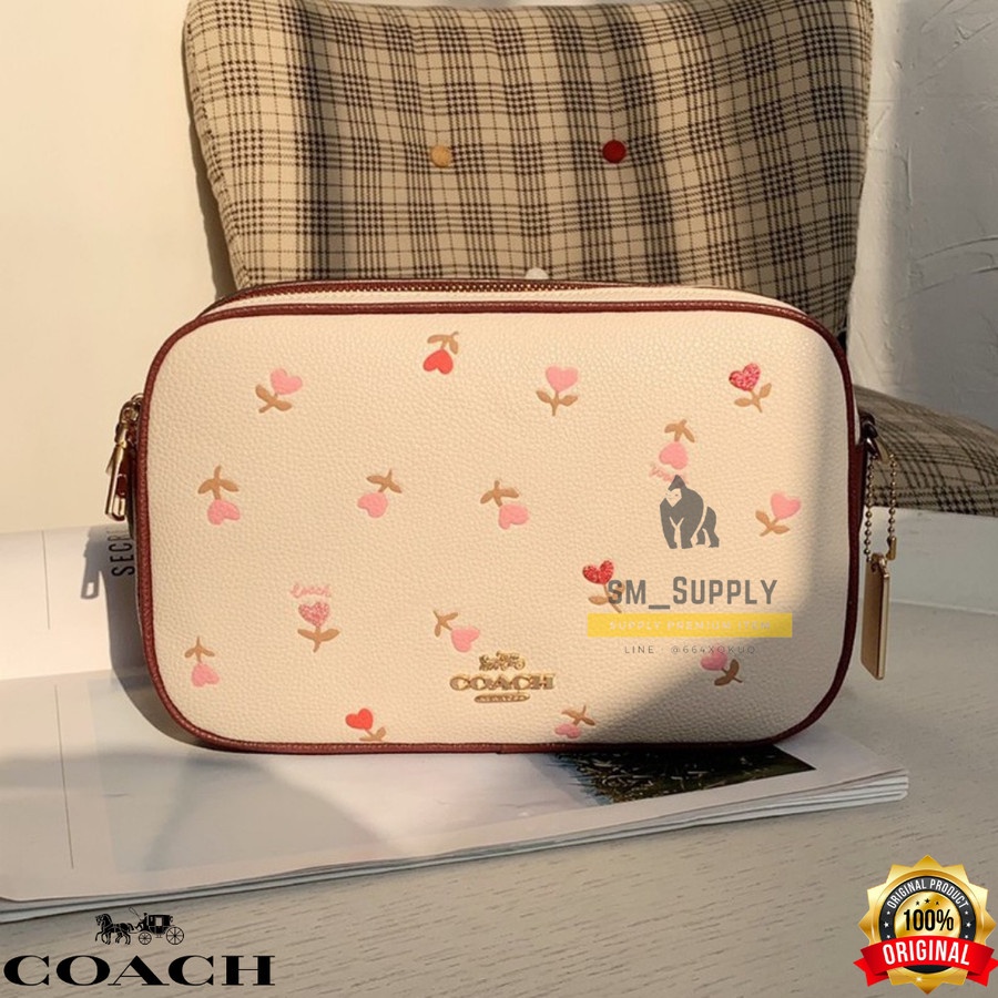 TAS WANITA COACH JESS BAG WITH HEART FLORAL PRINT CROSSBODY 2835