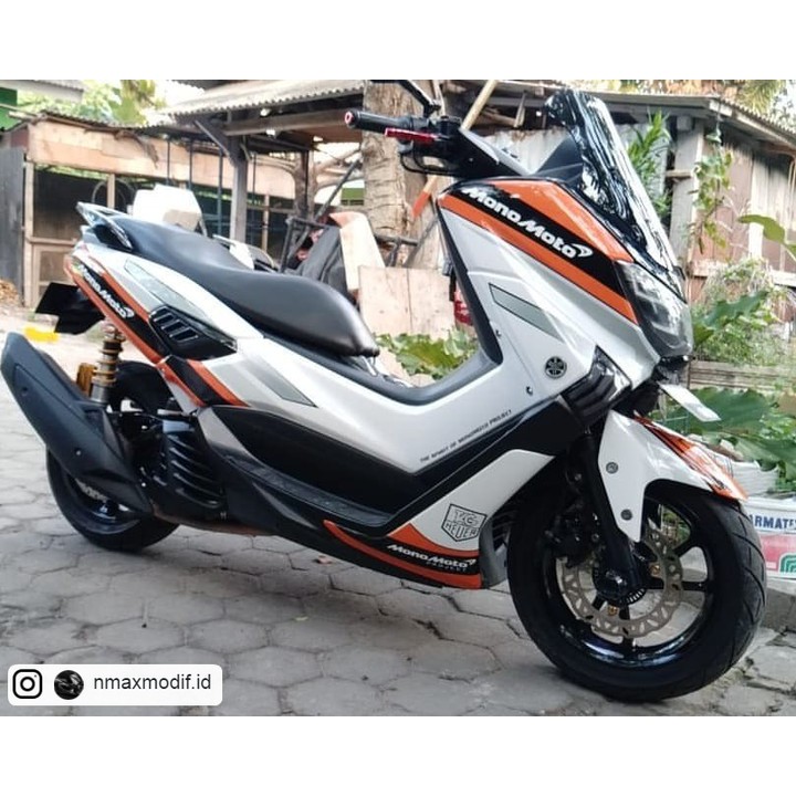 Decal Full body Yamaha Nmax 2015-2019 Putih Orange Simple, Warna bisa diganti.