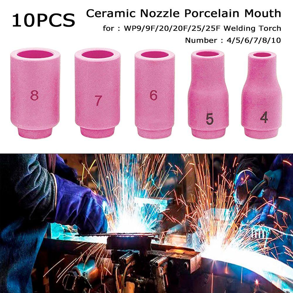 Populer 10pcs Nozzle Keramik 13N08 13N09 Bagian Alat Perlindungan Nozzle Mulut Porselen