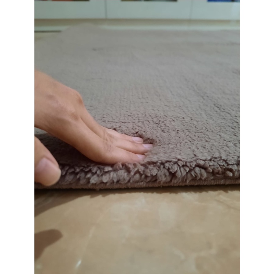 Karpet Bulu Empuk, Anti Slip Oasis by Fonix 100x150 Mocca-3