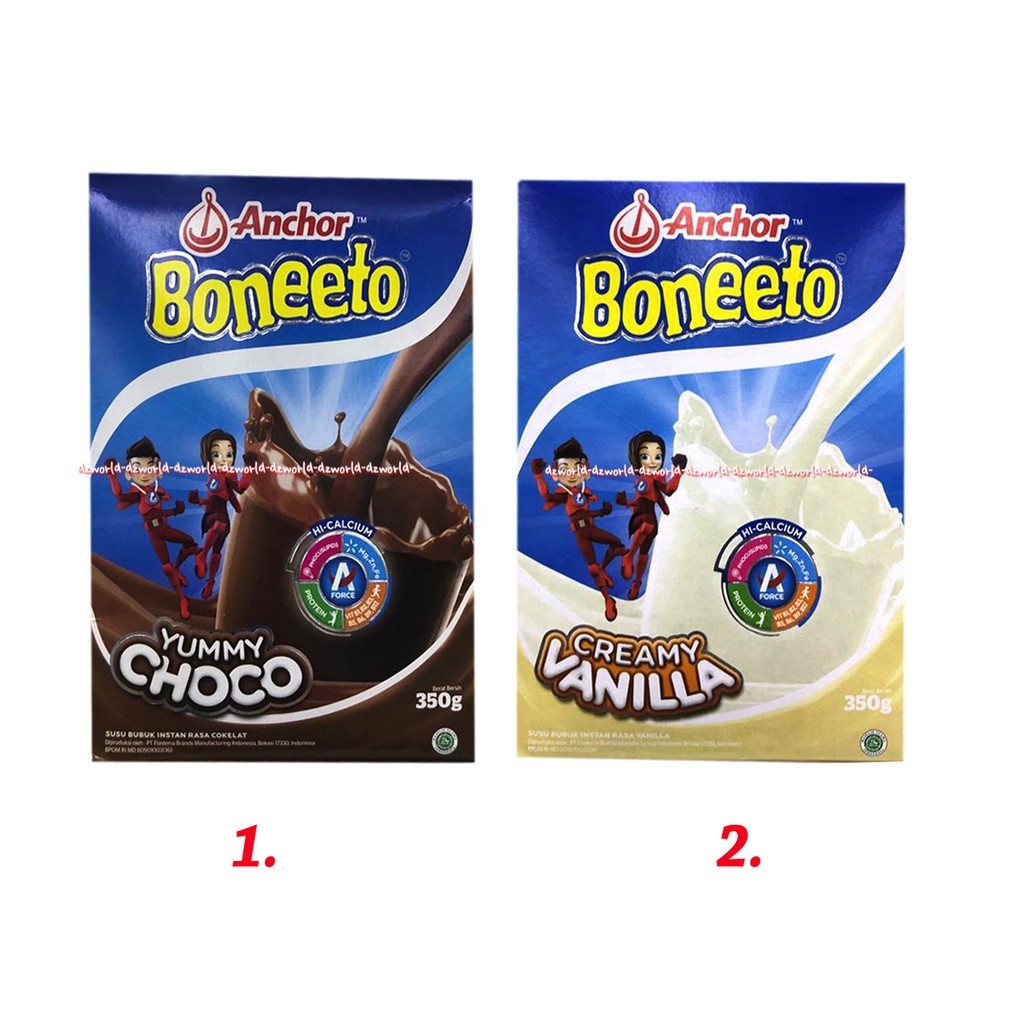 Boneeto Anchor 350gr Susu Boneto Vanila Bubuk Creamy Vanilla Yummy Choco Boneto Coklat Chocolate Ancor 350 gr
