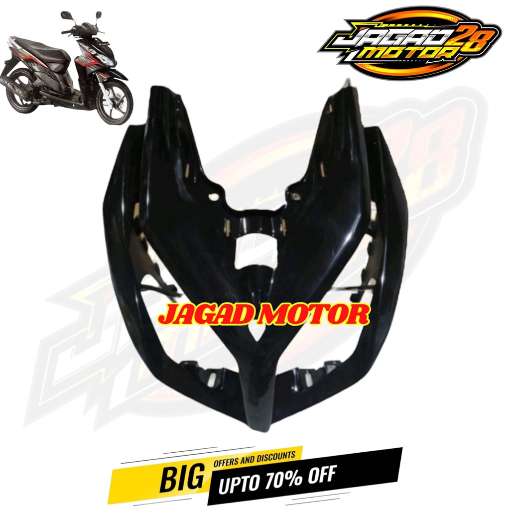 Cover Front Panel Tameng Lampu Depan Vario Techno Karbu 110 Lama Hitam / Tameng Body Depan Honda Vario Techno 110 Lama Old Karbu Hitam