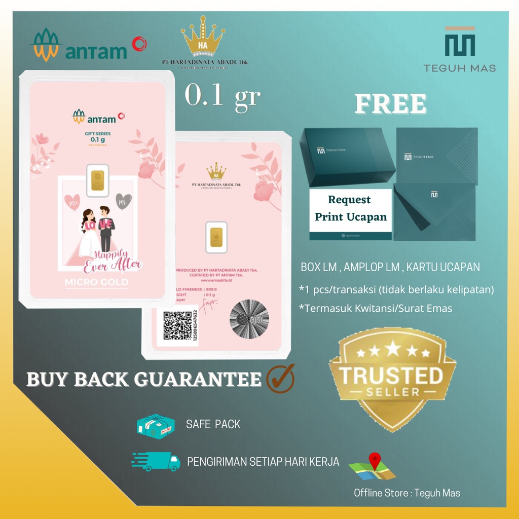 LOGAM MULIA ANTAM MICRO GOLD SERIES HAPPILY EVER AFTER 999,9