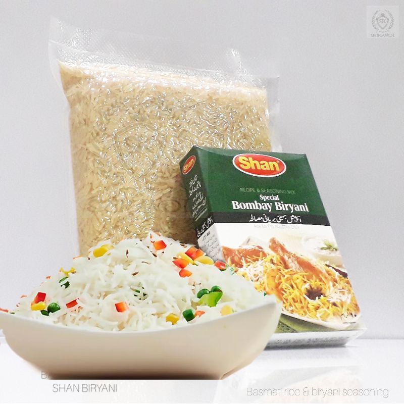 

Basmati Instant - Basmati Sella India 1kg + Shan Bumbu Biryani - Import
