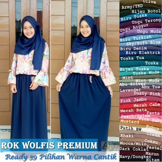 Rok Polos Panjang Wolfis Wolvis Skirt Premium SILASTORE BEST SELLER!!! PENJUALAN TERBANYAK DI SHOPEE