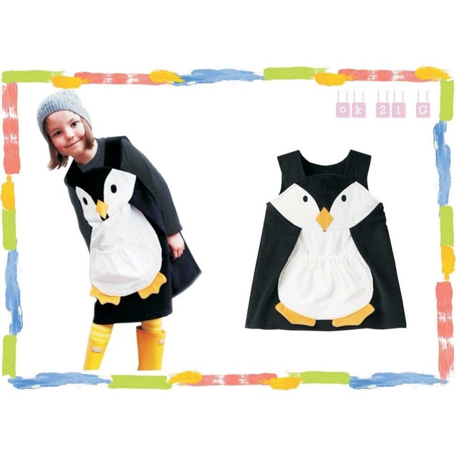 Dress anak karakter perempuan / dress karakter penguin / outer anak karakter