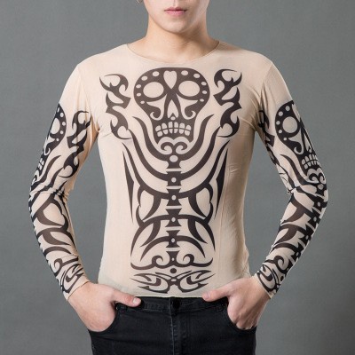 Kaos Tato Pria Long Sleeve Lengan Panjang Bahan Adem TATTOO T-SHIRT