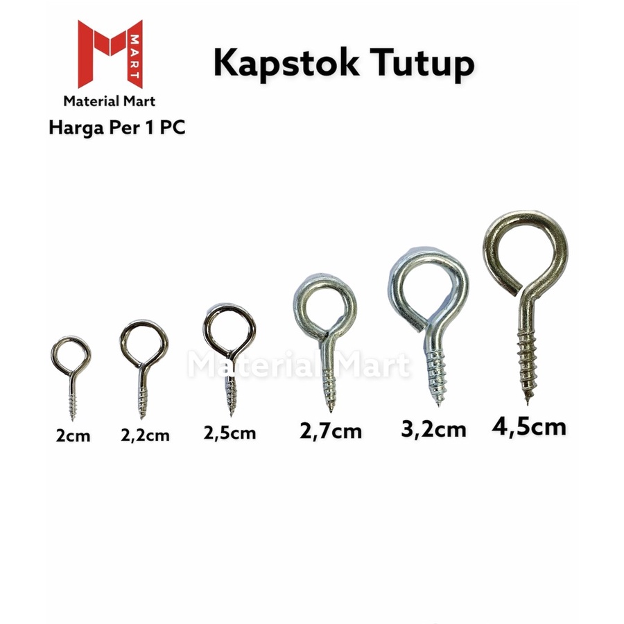 1 PC Kapstok Tutup | Baut Gantung Besi | Gantungan Burung | Hook Skrup | Material Mart