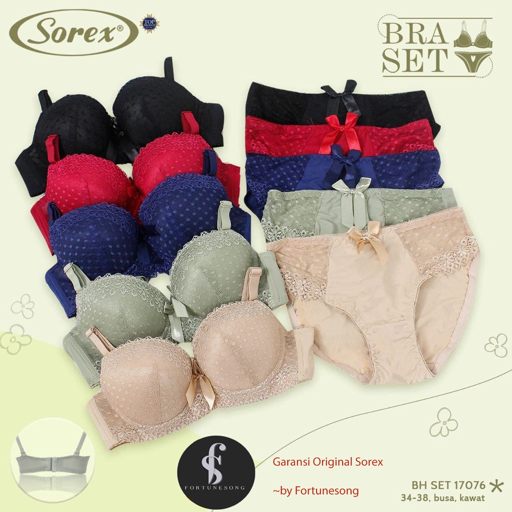SOREX Original- Bra+CD Bra Set Push up Bra dengan Kawat  Setara Cup B + CD Freesize Bahan Microfiber