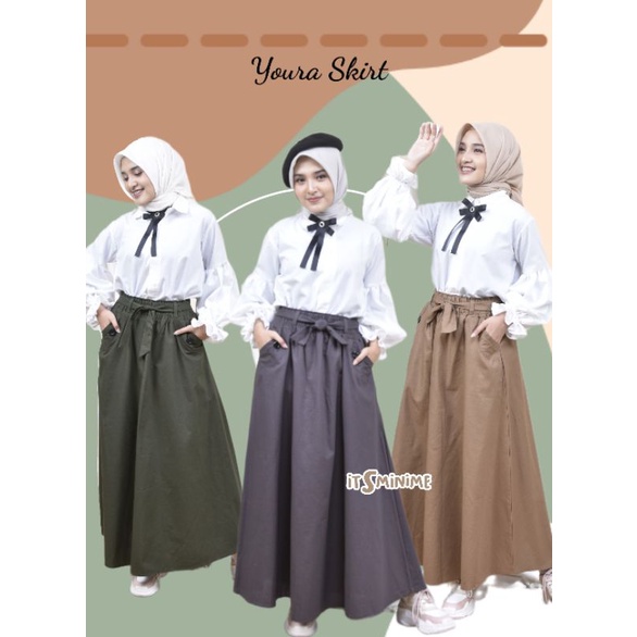 Rok Panjang Youri Skirt / Korean Style (Bisa COD)