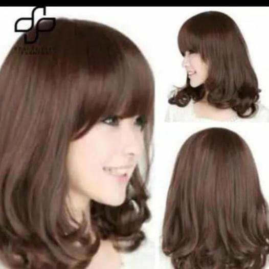 wig rambut palsu keriting pendek