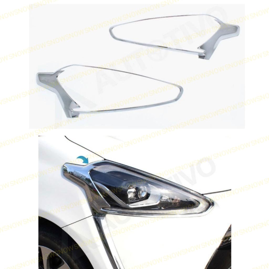 Garnish Lampu Depan Toyota Sienta Hitam Chrome