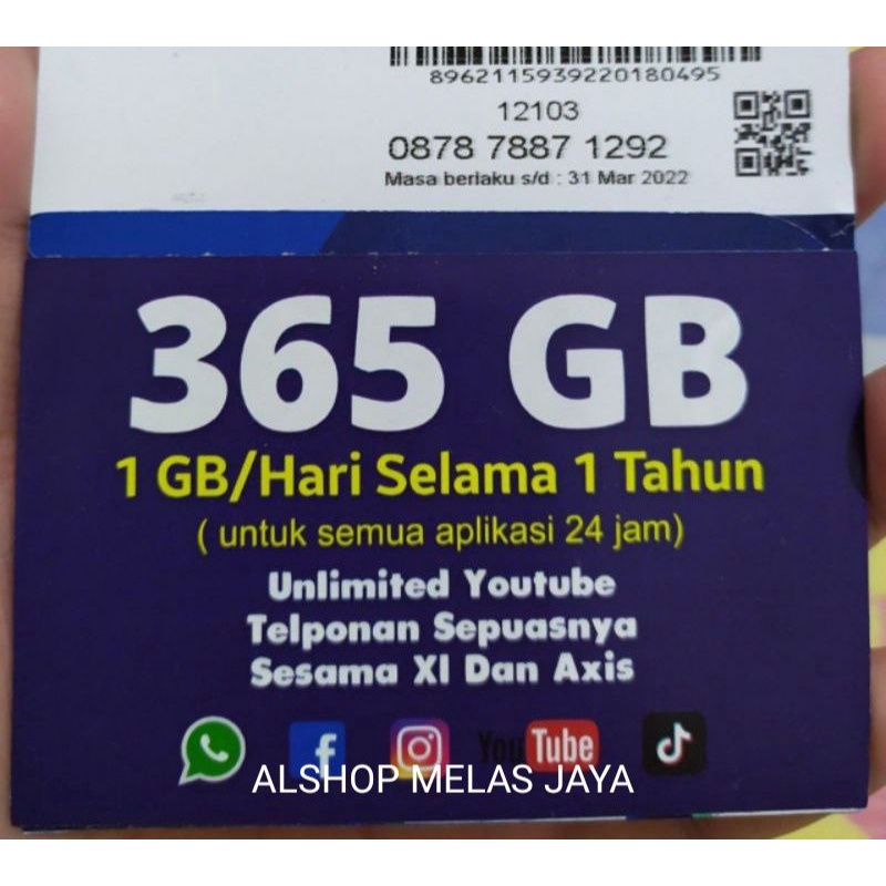 Kartu perdana XL 365Gb + Gratis nelfon