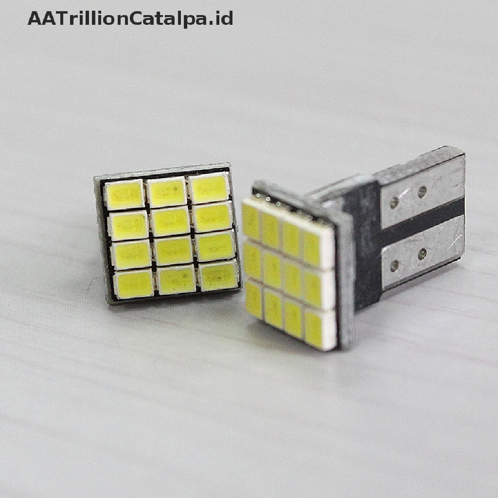 Aatrillioncatalpa 2Pcs Lampu LED 12smd T10 3020 Warna Putih Untuk Sein Mobil