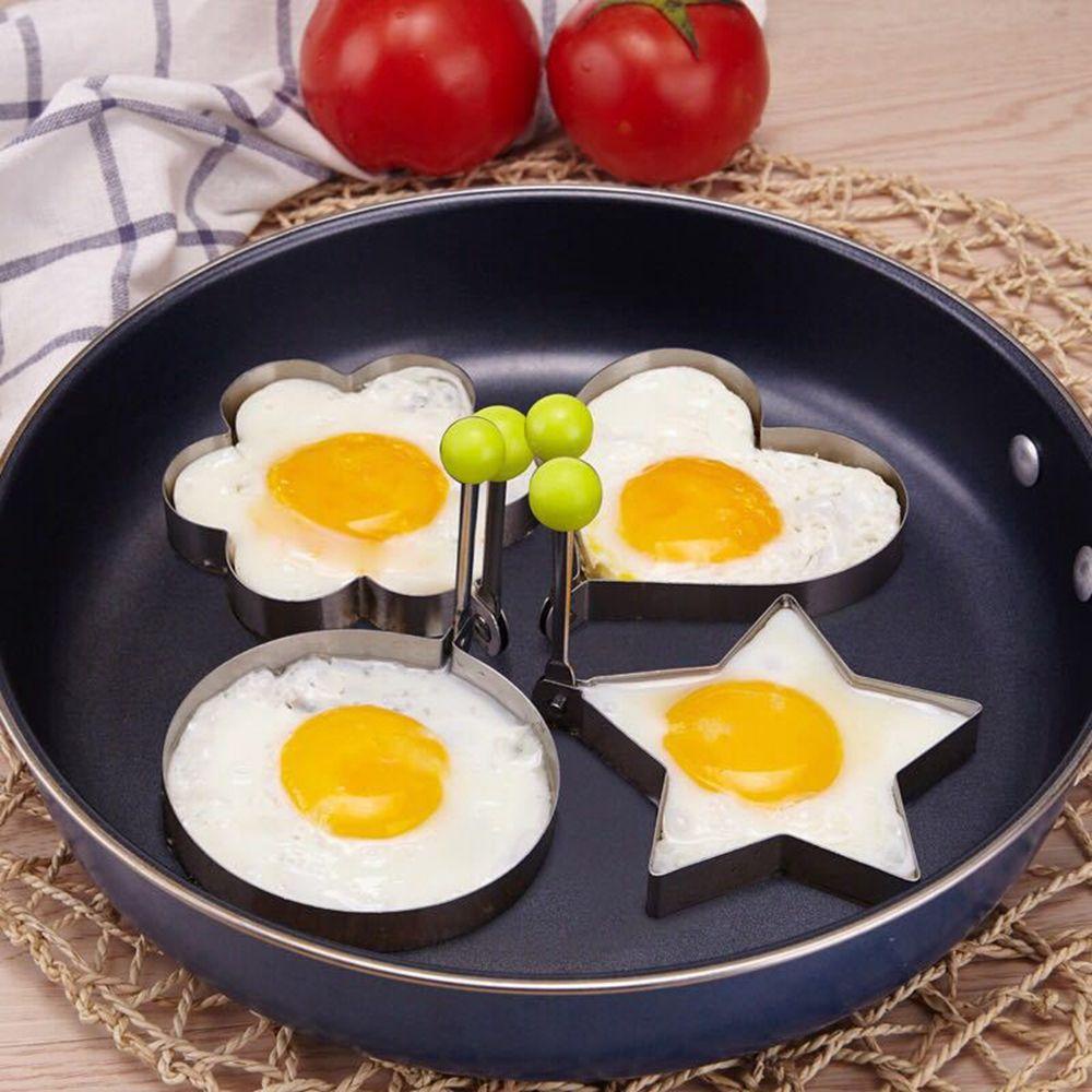 【 ELEGANT 】 Cetakan Penggorengan Telur Aksesoris Love Bentuk Bunga Bintang Alat Dapur Stainless Steel Cetakan Telur Dadar Goreng