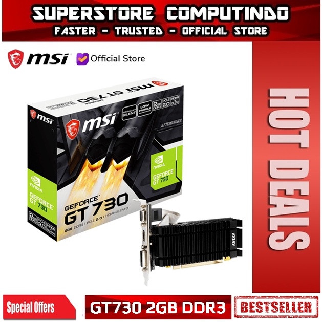 VGA MSI Geforce GT730 2GB DDR3 - GT 730 2GB / N730K-2GD3H/LP