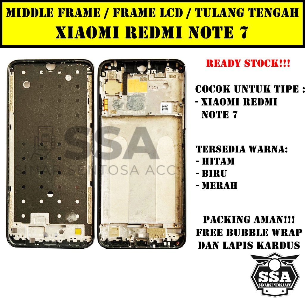 Tulang Tengah Middle Frame LCD Xiaomi Redmi Note 7 Original 100% Tulang Casing Bezel Bezzel Bazel Handphone HP Ori Original Awet Murah Note7